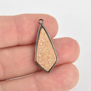 1 Champagne Druzy Drop Charm with Gunmetal Bezel, chs6430