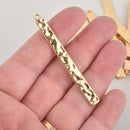 8 Light Gold Stick Charms, hammered metal chs6439