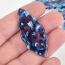 4 Acrylic Leaf Charms Blue Purple Nebula Terrazzo 2" chs6462