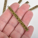 8 Bronze Stick Charms, hammered metal chs6464