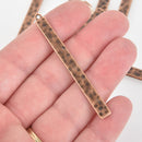 8 Copper Stick Charms, hammered metal chs6468