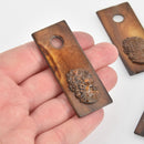 Cameo Charm Pendant, Brown Mother of Pearl Shell, large hole, 63x25mm, chs6503