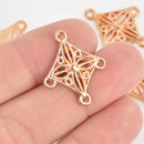 10 Gold Charms Diamond Filigree Chandelier Design 25mm, chs6563