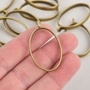 5 Large Bronze Oval Frame Charms 32x22mm, chs6575