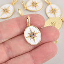 1 Gold Micro Pave Star Charm, MicroPave CZ Cubic Zirconia Crystals, Rhinestone, chs6576