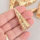 2 Gold Jhumki Charms Tassel Caps Bead Caps 47mm chs6595