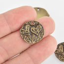 8 Bronze Heart Charms, Valentines Day, 20mm, chs6626