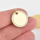 1 Gold Charm Stainless Steel Stamping Blank, 20mm, chs6656