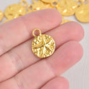 5 Gold Starfish Charms, 17mm, chs6691