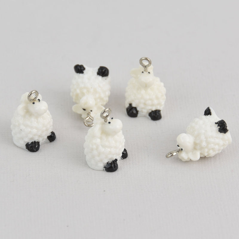 4 Sheep Charms, Resin Charms, chs6721