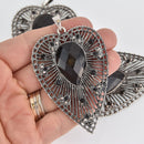 Black Rhinestone Heart Pendant, chs6723