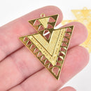 2 Gold Arrowhead Charms, Filigree Design, 45mm, chs6776