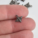 10 Gunmetal Black Bee Charms, 10mm, chs6784