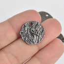 8 Gunmetal Heart Charms, Valentines Day, 20mm, chs6786