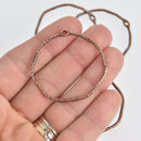 4 Copper Hammered Rings, Circle Washer Connector Links, 43mm, chs6793