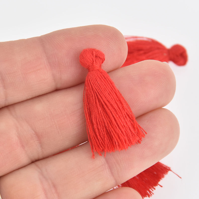 5 RED TASSEL Charms, Rayon Fiber Tassels, 30mm long (about 1-1/8"), chs6799