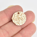 5 Matte Gold Heart Charms, Valentines Day, 20mm, chs6820