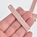 8 Blush PINK Faux Leather Bar Charm Pendant Vegan Leather, 2-5/8" long chs6830