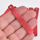 8 Metallic Red Faux Leather Bar Charm Pendant Vegan Leather, 2-5/8" long chs6836