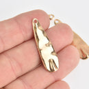 6 Gold Triangle Charms, Drop Pendants, 1-1/2" long, chs6863