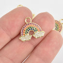 Gold Rainbow Micro Pave Charm 20x17mm, chs6886