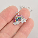 Silver Rainbow Micro Pave Charm 20x17mm, chs6887