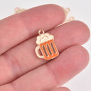 5 Beer Mug Charms Gold Plated with Enamel chs6920