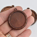 5 Wood Bezel Charms, tray fits 30mm cabochons, chs6921