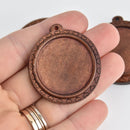 5 Wood Bezel Charms, tray fits 30mm cabochons, hearts, chs6923