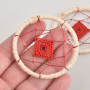 1 Dream Catcher Charm Cream with Red Diamond, 59mm chs6945