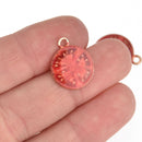 5 Tomato Charms Gold Plated Metal 15mm diameter chs6952