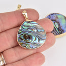 ABALONE SHELL PENDANT Teardrop gold bail 35mm chs6969