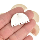 2 Light Gold Half Moon Charms, Chandelier Connector with Brushed Texture 32mm chs6972