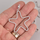 Silver Star Micro Pave Charm 1-5/8", chs6974