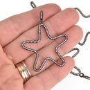 Black Star Micro Pave Charm 1-5/8", chs6976