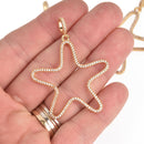 Gold Star Micro Pave Charm 1-5/8", chs6977