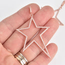 Rose Gold Star Micro Pave Charm 2-3/8", chs7010