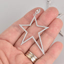 Silver Star Micro Pave Charm 2-3/8", chs7011