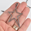 Black Star Micro Pave Charm 2-3/8", chs7013