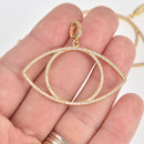 Gold Evil Eye Micro Pave Charm 2", chs7018