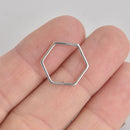 10 Hexagon Charms, Stainless Steel Connector Links, 22mm  chs7021