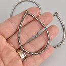 2 Bronze Teardrop Charms Micropave Micro Pave 2-3/8" chs7028