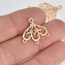 5 Small Gold Charm Pendants, Connector Link, 20mm, chs7031