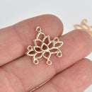 5 Small Gold LOTUS FLOWER Charm Pendants, 21mm, chs7032