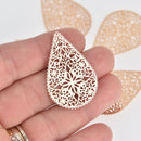 5 Gold Filigree Teardrop Charms, 40mm Chs7043