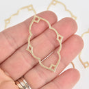 2 Gold Clover Charms Filigree Brushed Texture 2" chs7082