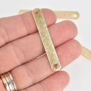 2 Light Gold Stick Bar Charms, Connector with Brushed Texture 2" chs7091