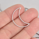 10 Moon Charms, Stainless Steel Connector Links, 26mm  chs7103