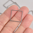 10 Square Charms, Stainless Steel Connector Links, 20mm  chs7104