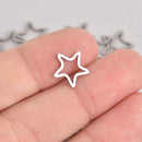 10 Star Charms, Stainless Steel Connector Links, 12mm  chs7105